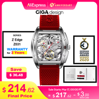 CIGA Design Skeleton Automatic Movement Mens Watch Z Series Mechanical Wristwatch Sapphire Crystal Male Wrist Timepiece 2 Straps