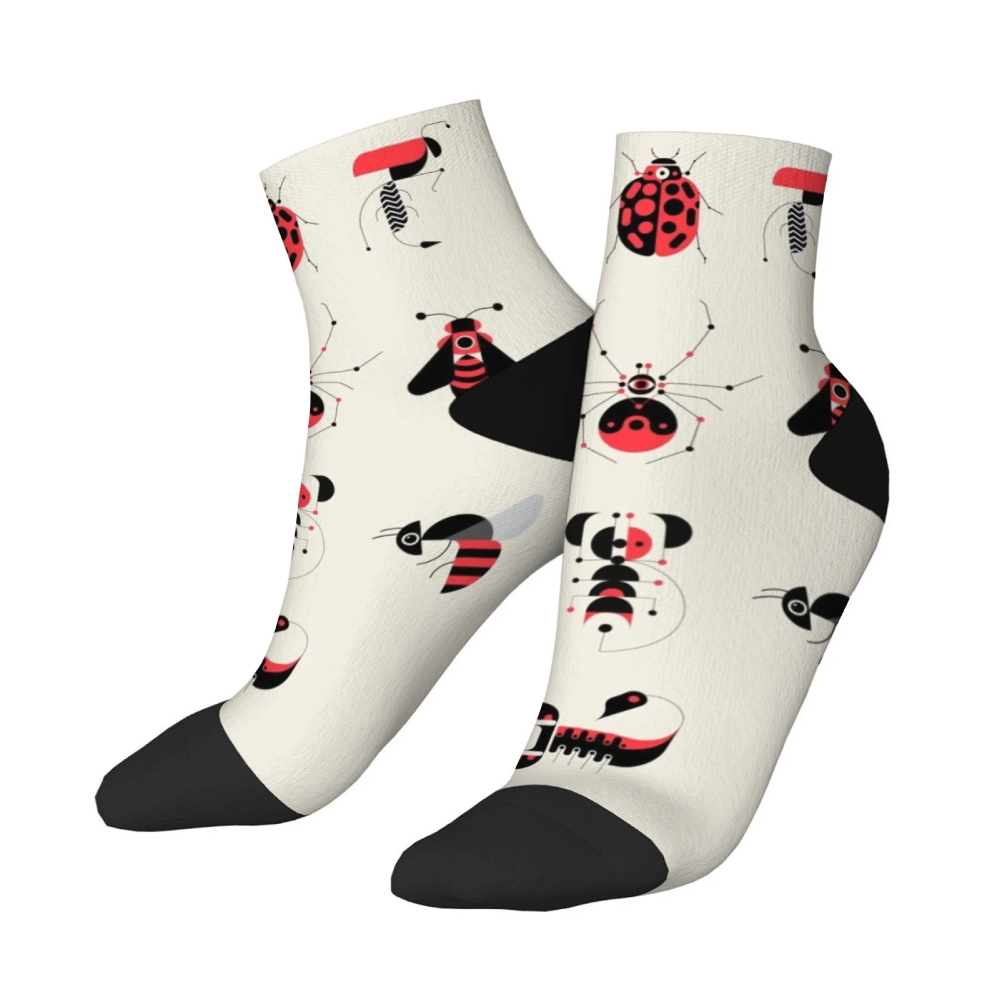 

Компрессионные носки Crazy Happy, насекомые в абстрактном геометрическом стиле, короткие носки, новинка, забавные носки, подарок в стиле Харадзюку в стиле хип-хоп