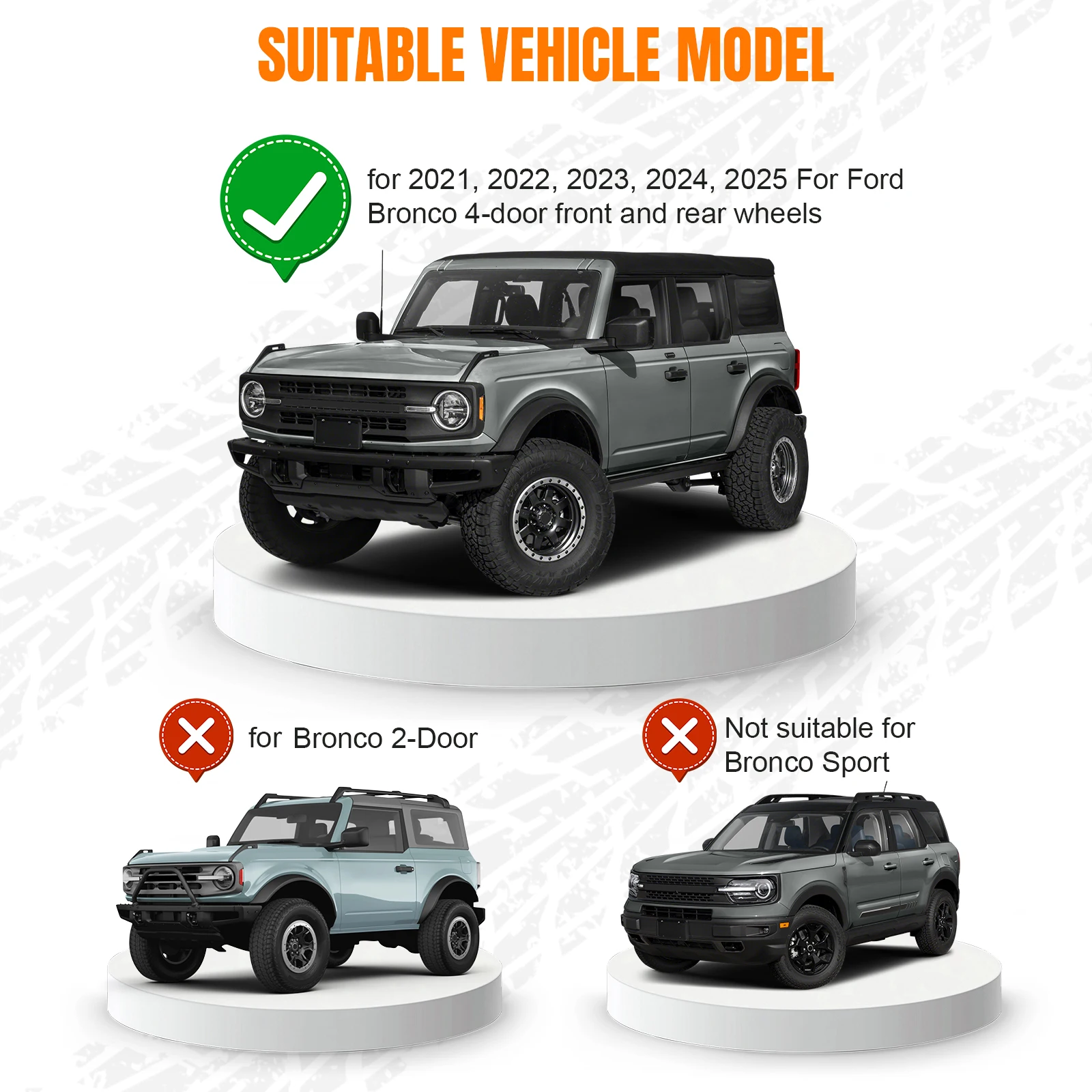 

4pcs Front Rear Door Storage Bags Organizer Oxford Cloth Portable Protector Bag for Ford Bronco 4-Door 2021 2022 2023 2024 2025