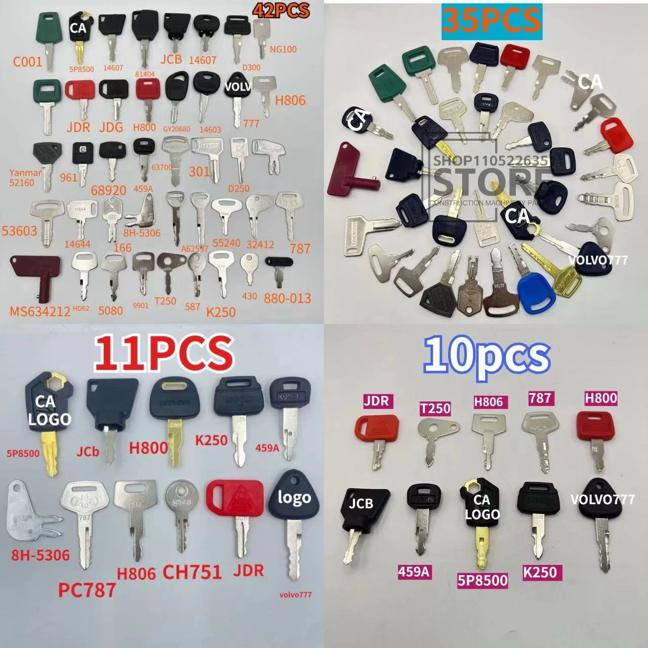 Heavy Equipment Keys Master Set - 60/42/35/13/10PCS Master Ignition Keys Set Excavators