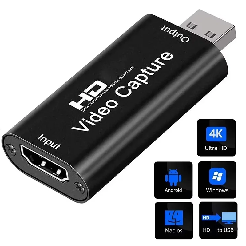 

HDMI-совместимая карта видеозахвата, плата потоковой передачи, захват USB 2,0, 1080P, игровая коробка, рекордер для PS4, игровая DVD-камера