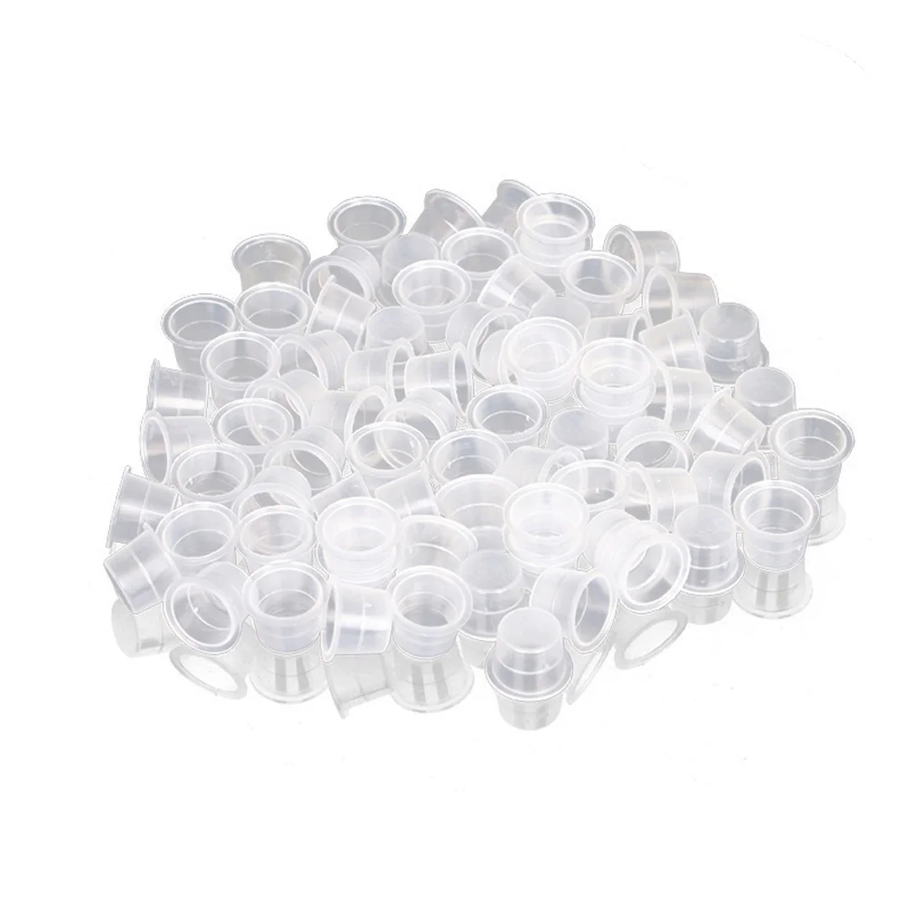

1000Pcs Ink Cups Disposable Tattoo Ink Caps Clear Eyelash Pigment Container Kits Supplies 8mm Size S