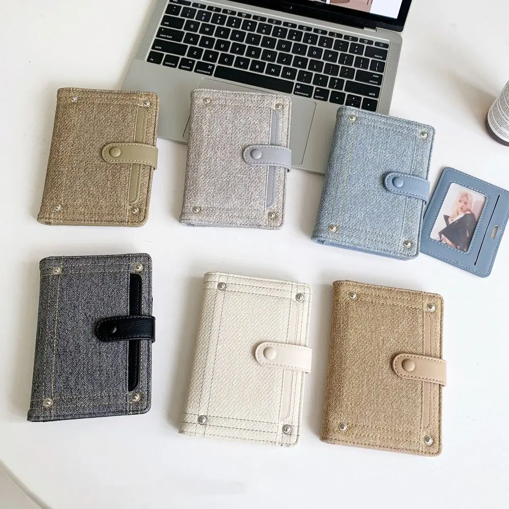 

Card Holder PU Passport Bag Ticket Holder Passport Cover Denim Passport Clip Airplane Check-in Card Case Fold Purse