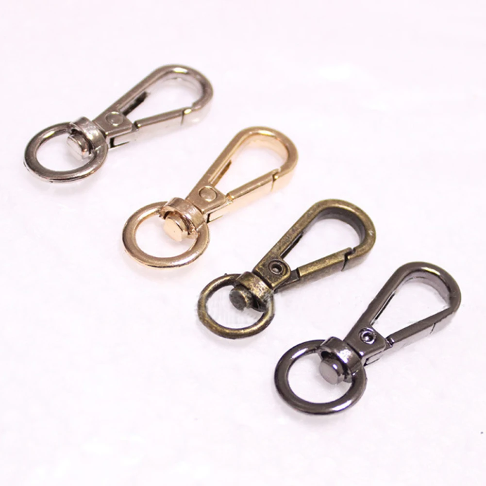 Swivel Clasps D Rings Alloy Metal Silver Lanyard Snap Hooks Clip Hook for Keychain Bag Key Rings Jewelry Making Crafting Sewing