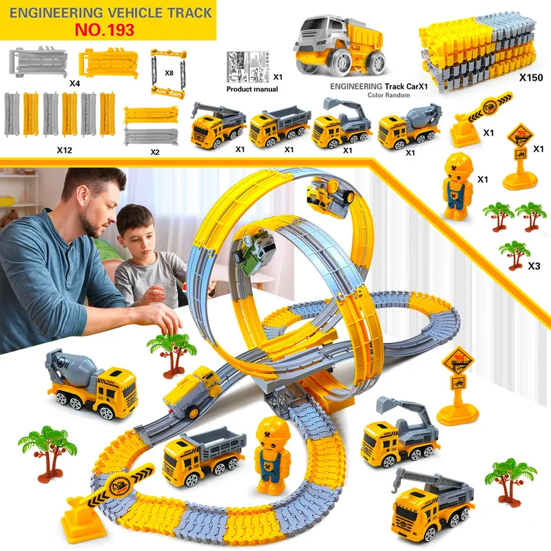 In Stock Children'S Climbing Track Toy Engineering Car Children'S Education Toy Rail Car Train Toy Children'S Birthday Gift