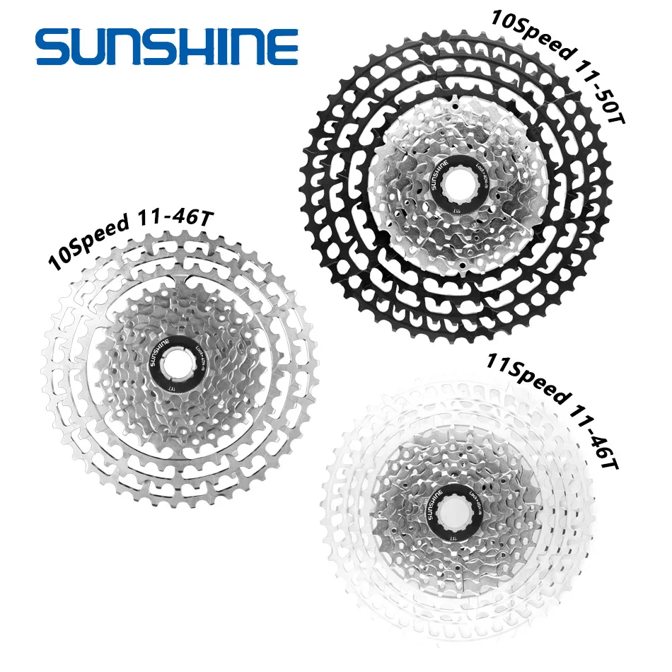 SUNSHINE Ultralight SLR MTB Cassette 10/11/12 Speed 11-46T/50T/52T Hollow Mountain Bike Freewheel For SHIMANO HG Sram NX GX XX1