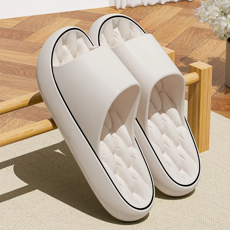 Silent Non Squeak Slipper Women Men Odor Resistant Soft EVA Pillow Slides Anti-Slip Bathroom Shower Sandals Indoor Home Footwear