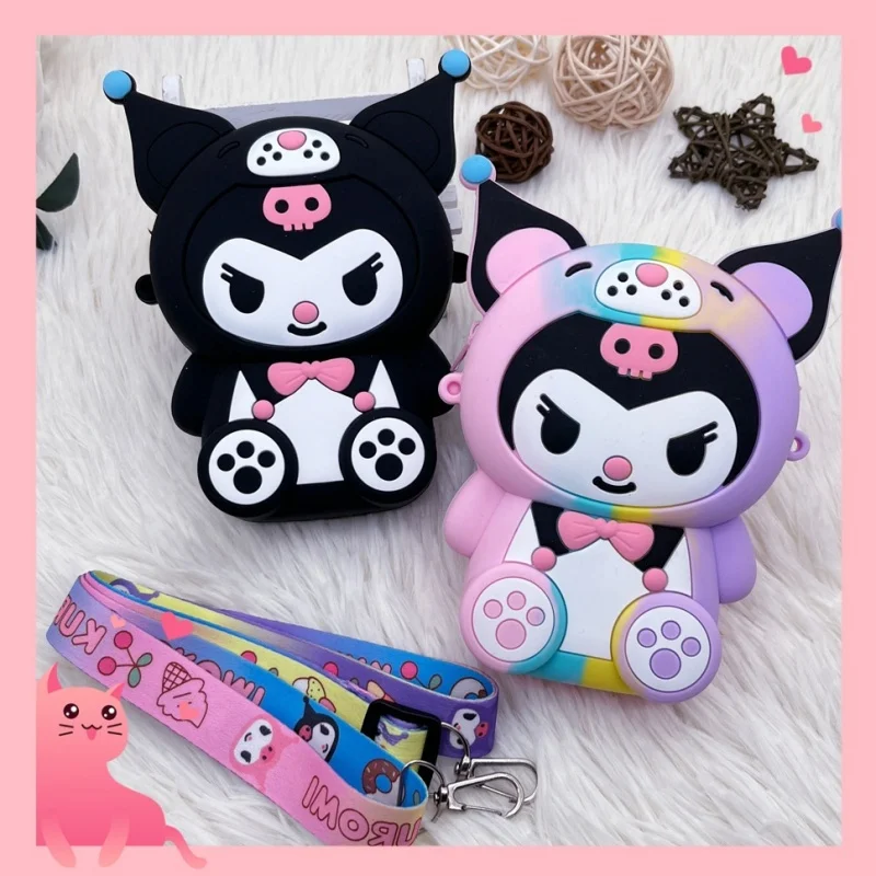 sanrio hello kitty cartoon silicone coin purse coin pouch cute children\'s shoulder bag baby mini storagebirthday gift anime doll