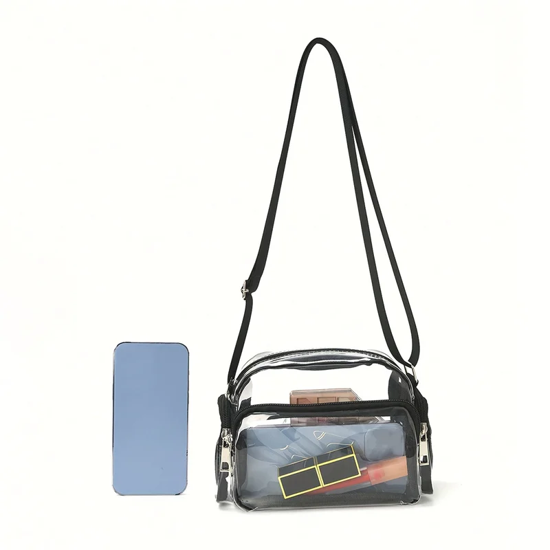 Stylish Transparent And Lightweight Crossbody Bag Girls Workers Outdoor Travel Shopping Single Shoulder Bag