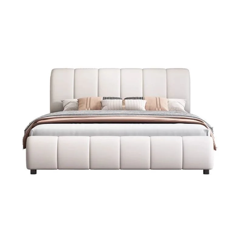 

Soft bag light luxury simple leather bed, double modern leather art bed