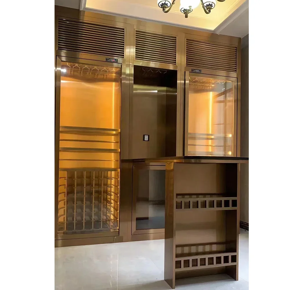 Cantina per mobili da bar di fascia alta con design OEM personalizzato, espositore per mobili, in acciaio inossidabile, per soggiorno