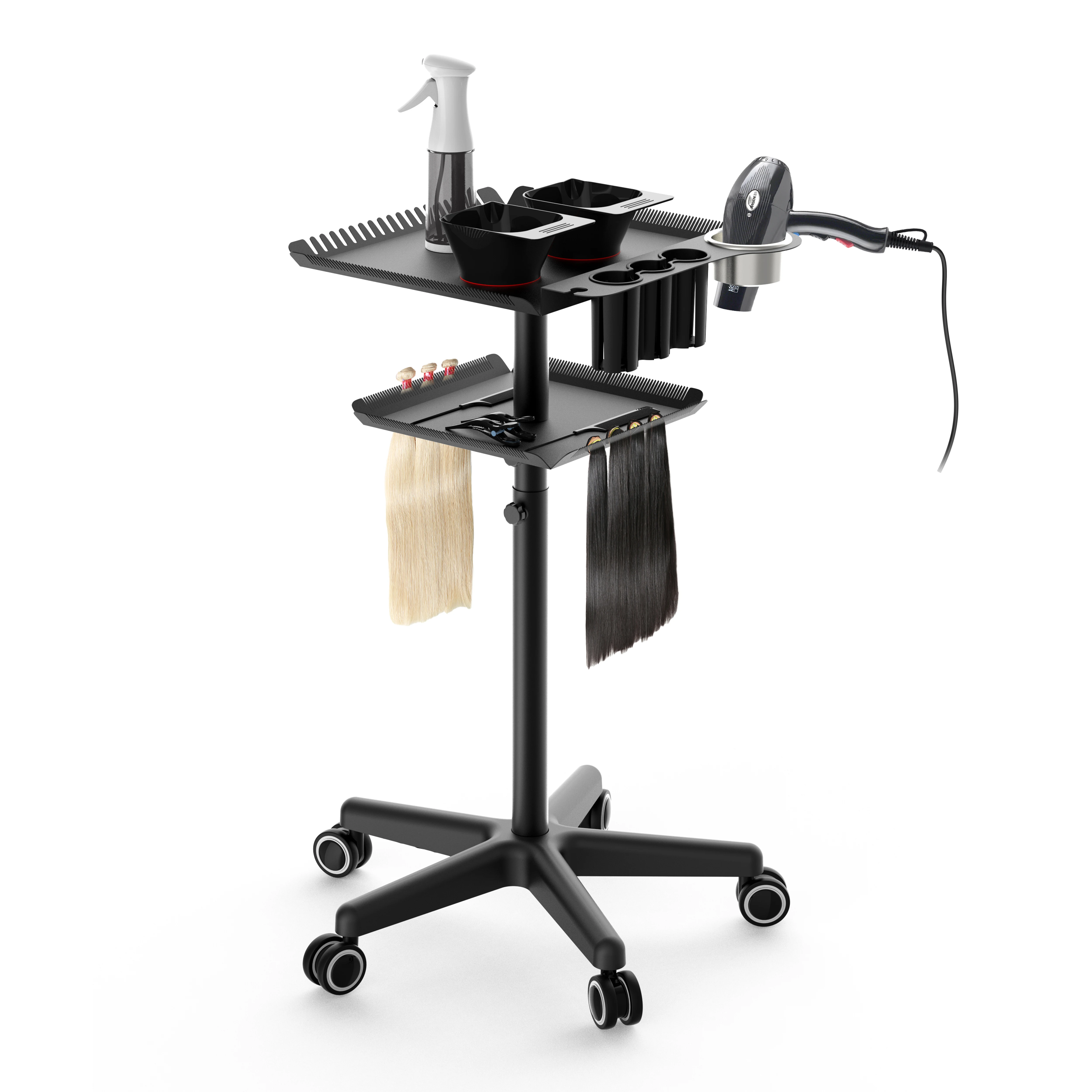 Durable Beauty Salon Tool Cart, Additional Tray, More Storage Space, Rolling Trolley Organizer