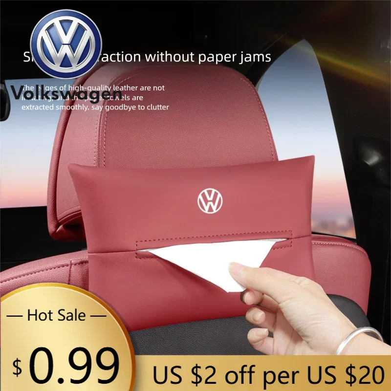 

For VOLKSWAGEN VW Car Leather Inner Tissue Box Seat Back Storge Bag For Volkswagen VW GOLF 4 5 6 7 8 MK4 MK5 MK6 MK7 MK8 POLO 6R