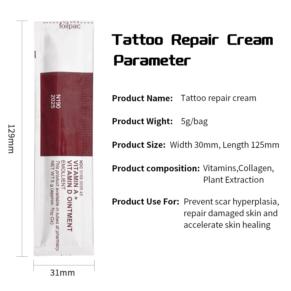 Tatuagem Reparação Creme para Body Art, Suprimentos Aftercare, Vitamina A e D Pomada, Tattoo Aftercare, 30 pcs, 50 pcs, 100pcs