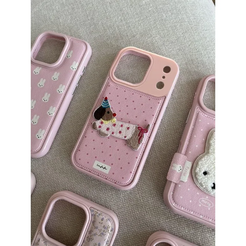 حافظة هاتف Kawaii Miffy الجديدة سلسلة وردية كرتونية شاملة مضادة للسقوط مناسبة لهاتف آيفون 17 16 15 14 13 12 11promax #2