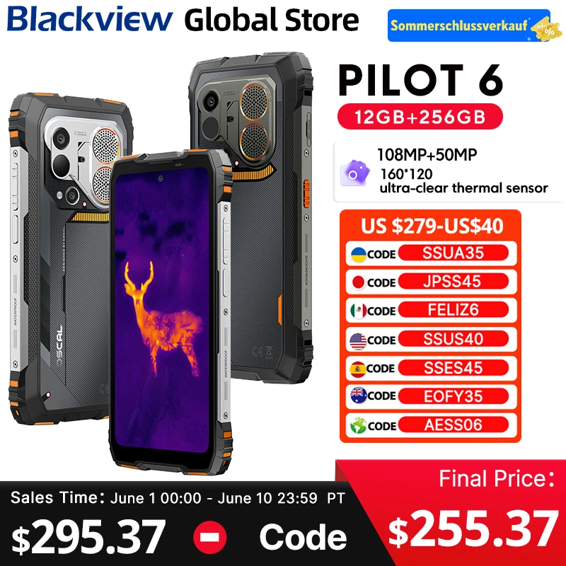 New Blackview Oscal Pilot 6 Rugged Phone 6.78-inch 2.4K 120Hz Display Thermal imaging 4.5W 98dB Speaker 10000mAh Cellphone