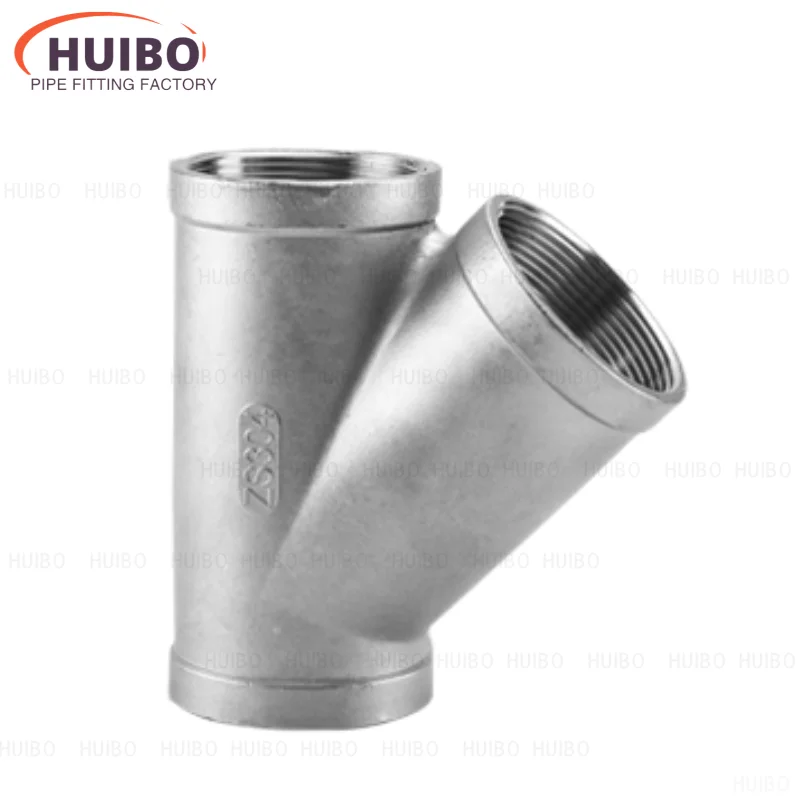 1/4'' - 2'' BSP Female Thread 304 Stainless Steel TEE Equal 45 Degree Y Type DN8 - DN50 Water Pipe Fitting SS304 Joint Connector