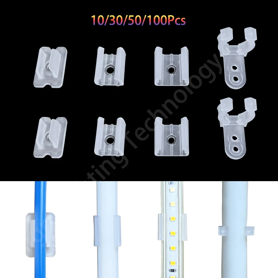 

10-100Pcs Plastic Buckle Clips for 6mm 8mm 10mm 12mm LED Strip Fixing Holder 2835 5050 Neon Light Flexible Mounting Fasteners