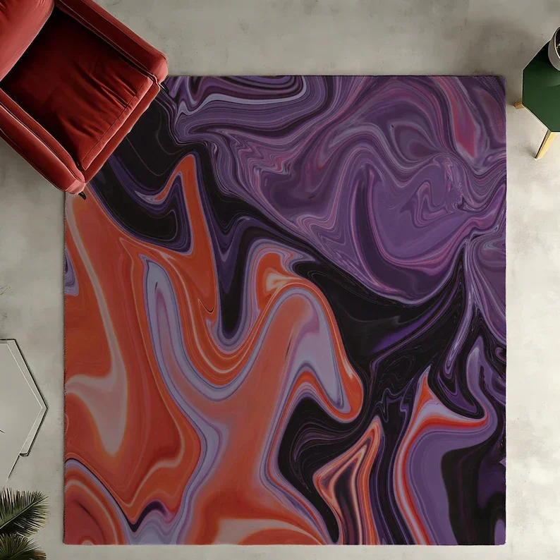 Black and Gold Marble Rug Shimmery Alcohol Mats Ink Living Room Bedroom Home Decoration Carpet