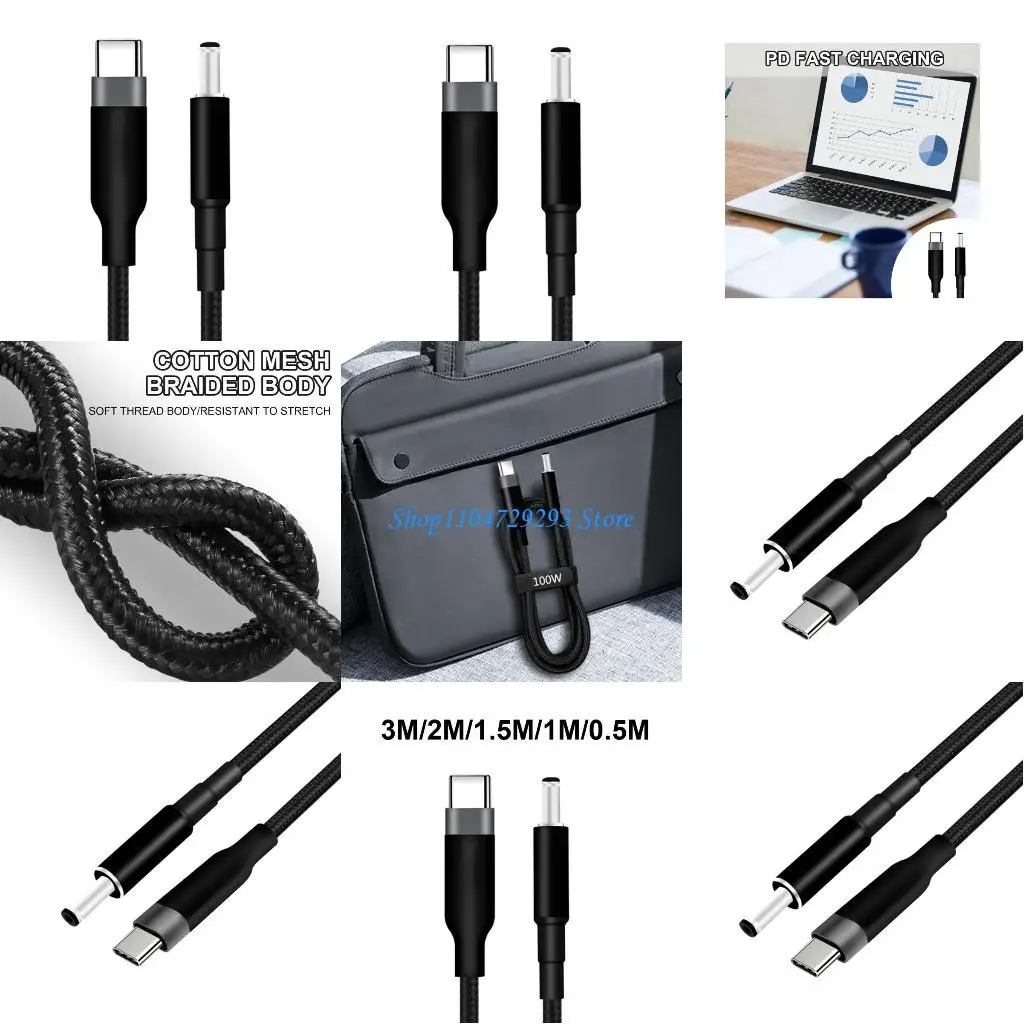 Y2GD Laptop Power Supply Cable USB C Male to DC4.5x3.0mm Tip 20V 5A for Notebook