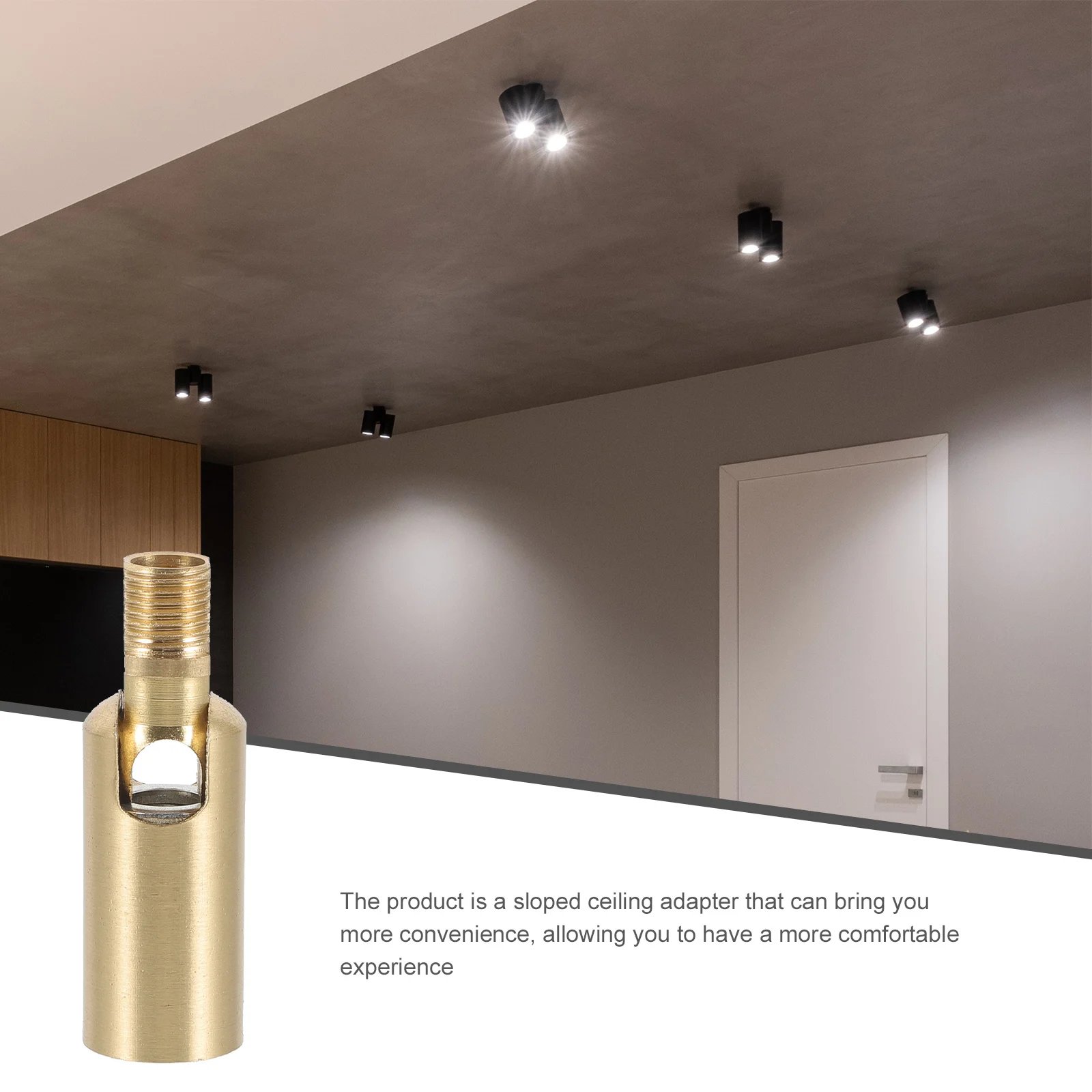 

Pure Copper 180 Degree Swivel Head Wall Lamp Adapter Bathroom Ceiling Light Socket Extender Sloped Pendant Sconces Chandeliers