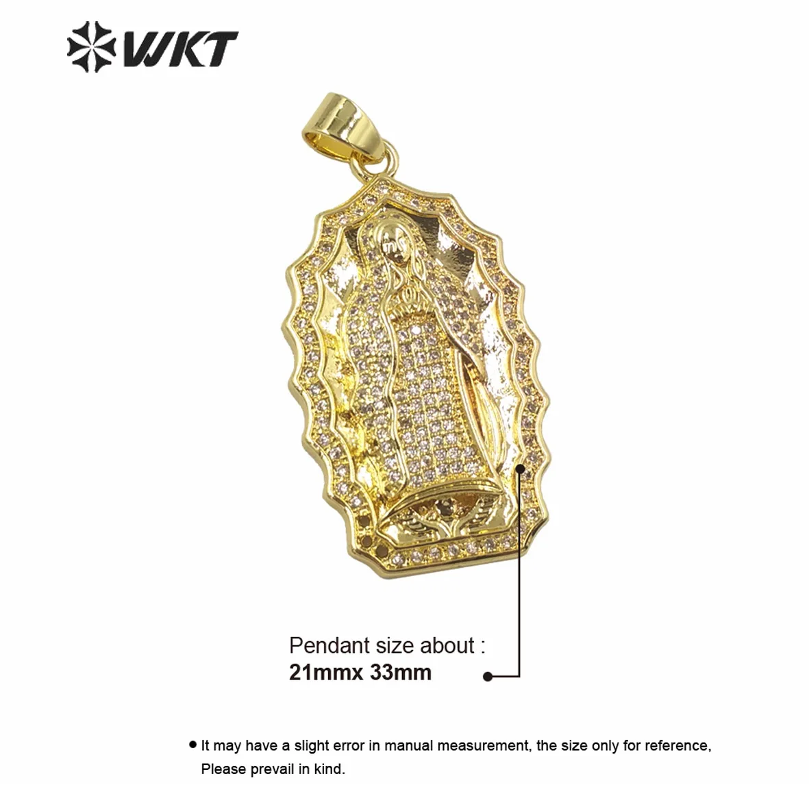 WT-MP277 nova chegada 18k banhado a ouro minúsculo zircão cúbico requintado pingente religioso para diy artesanato corrente colar decoração