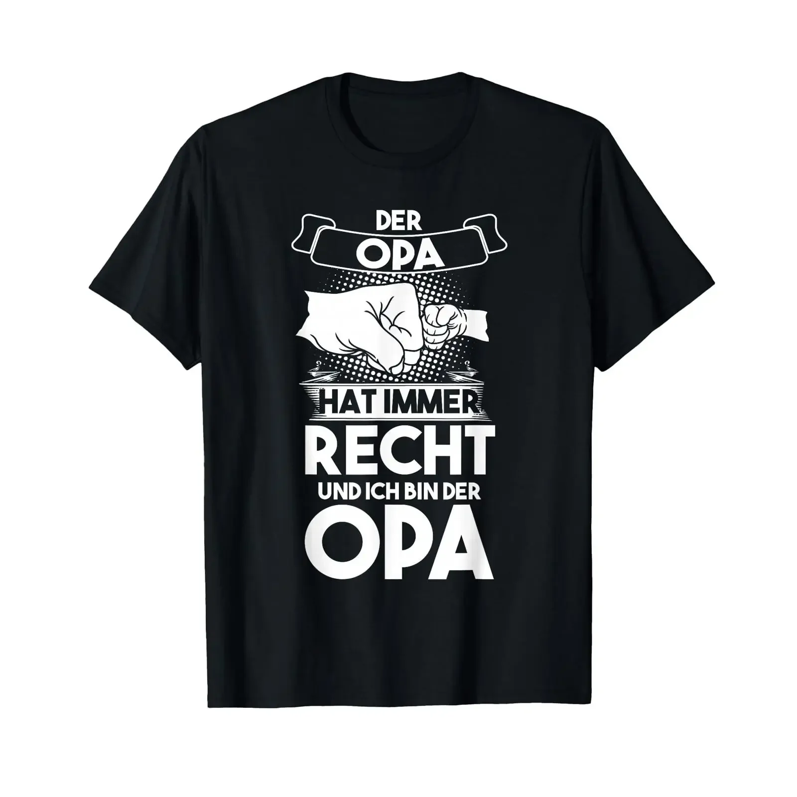 Men's T Shirt with German Text quot Der Opa hat immer Recht Language black vintage Washed Soft graphic Unisex Stretched homme
