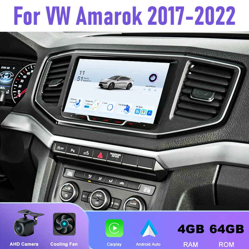 

9" 4+64GB Car Radio For VW Amarok 2017-2022 Android 15 Auto Support Wireless Apple Carplay 2DIN FM GPS Wireless Carplay