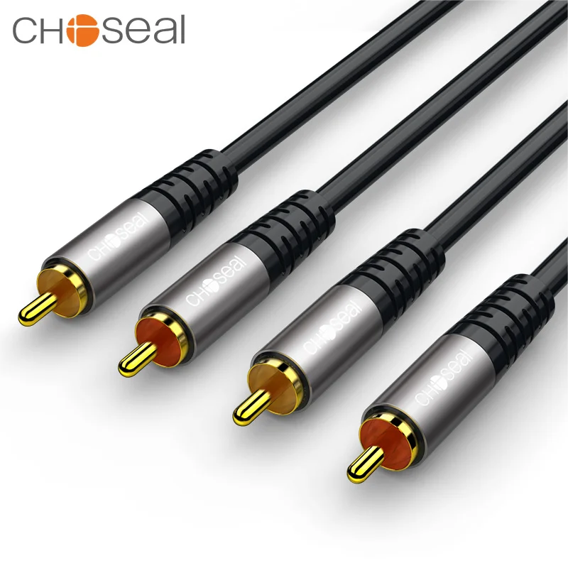 CHOSEAL 2RCA Stecker auf Stecker Audiokabel Stereo Aux-Kabel für Verstärker Heimkino HDTV Hi-Fi Subwoofer Lautsprecher