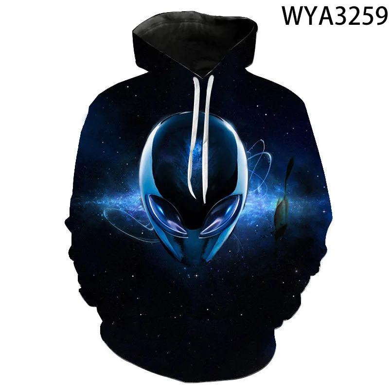 2023 New Men Women Children Hoodies Alien UFO 3D Sweatshirts Fashion Long Sleeve Cool 3D Printed Boy Girl Kids Hooded Pullover