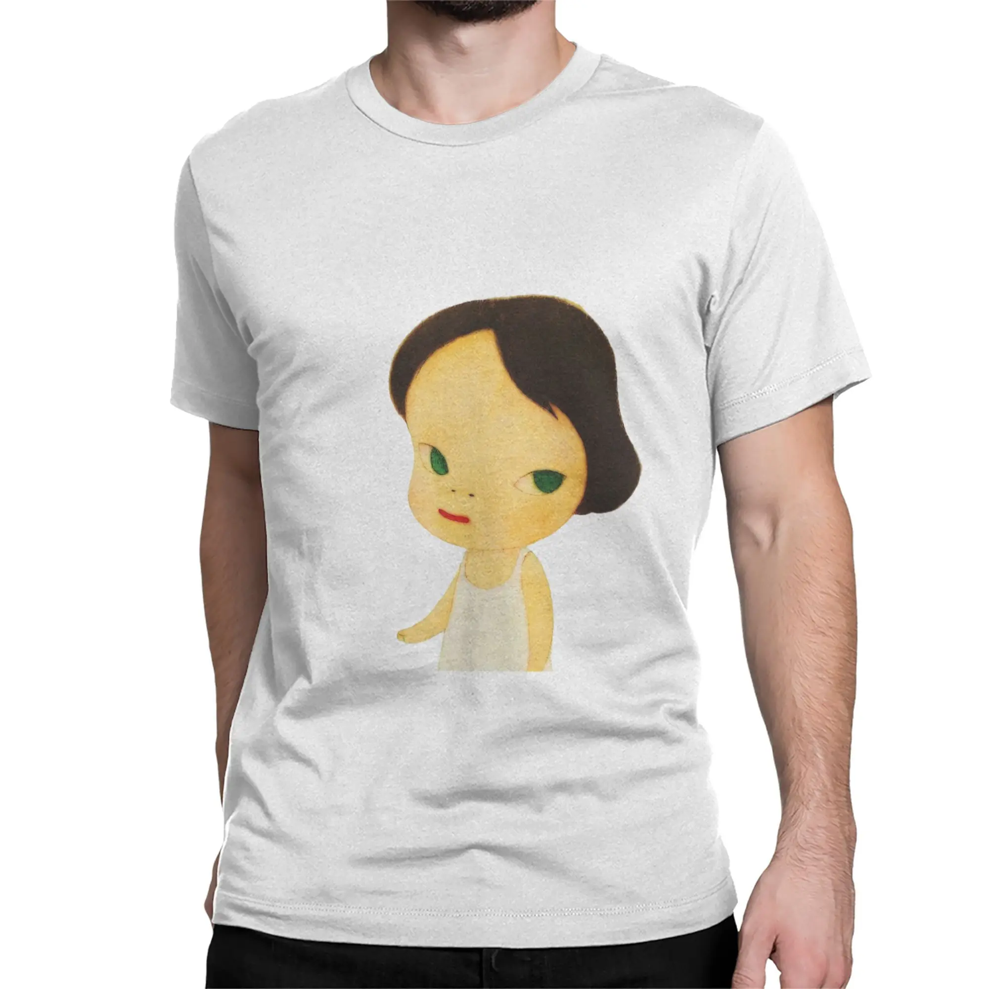 Yoshitomo Nara Men's T Shirts  Vintage Tees Short Sleeve Crewneck T-Shirts 100% Cotton New Arrival Clothing