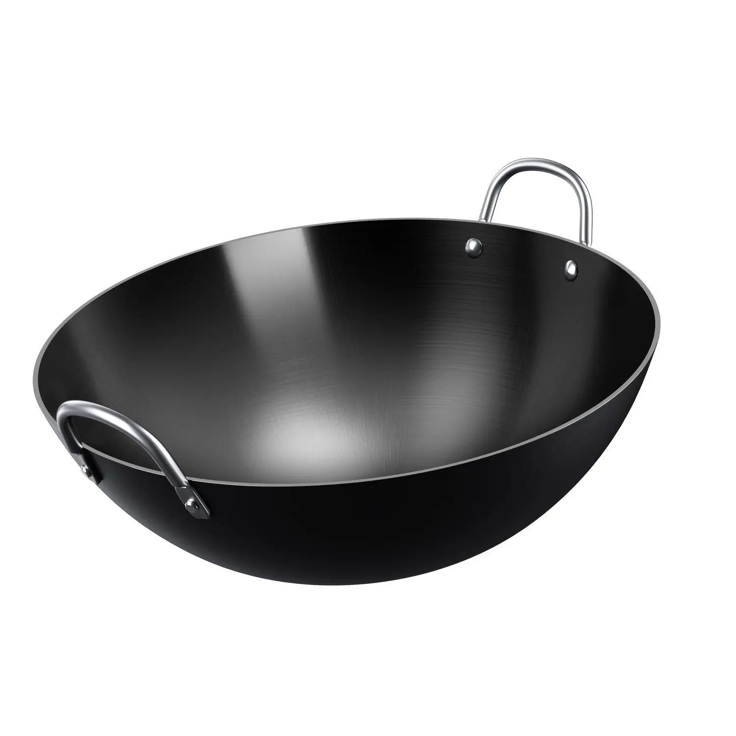 Nitrided Double Ear Iron Wok for Commercial Canteen Household Firewood Stove Fierce Fire Cooking Pot 40cm