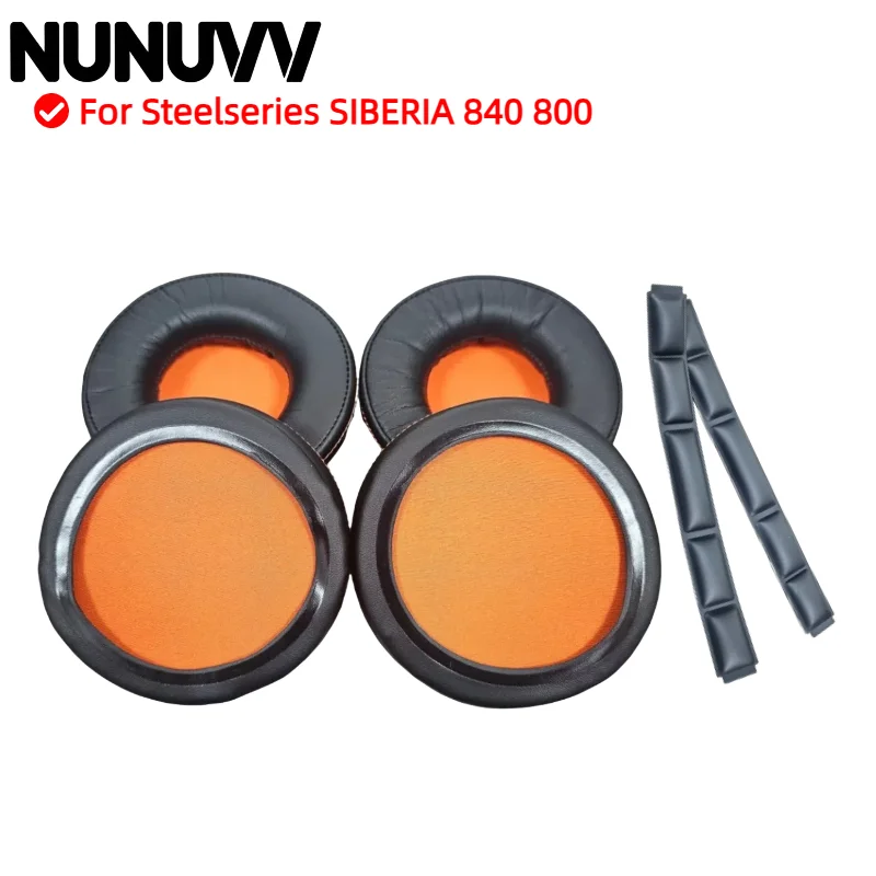 

NUNUVV Replacement Ear Pads For Steelseries SIBERIA 840 800 Headphones Memory Foam Ear Cushions High Quality