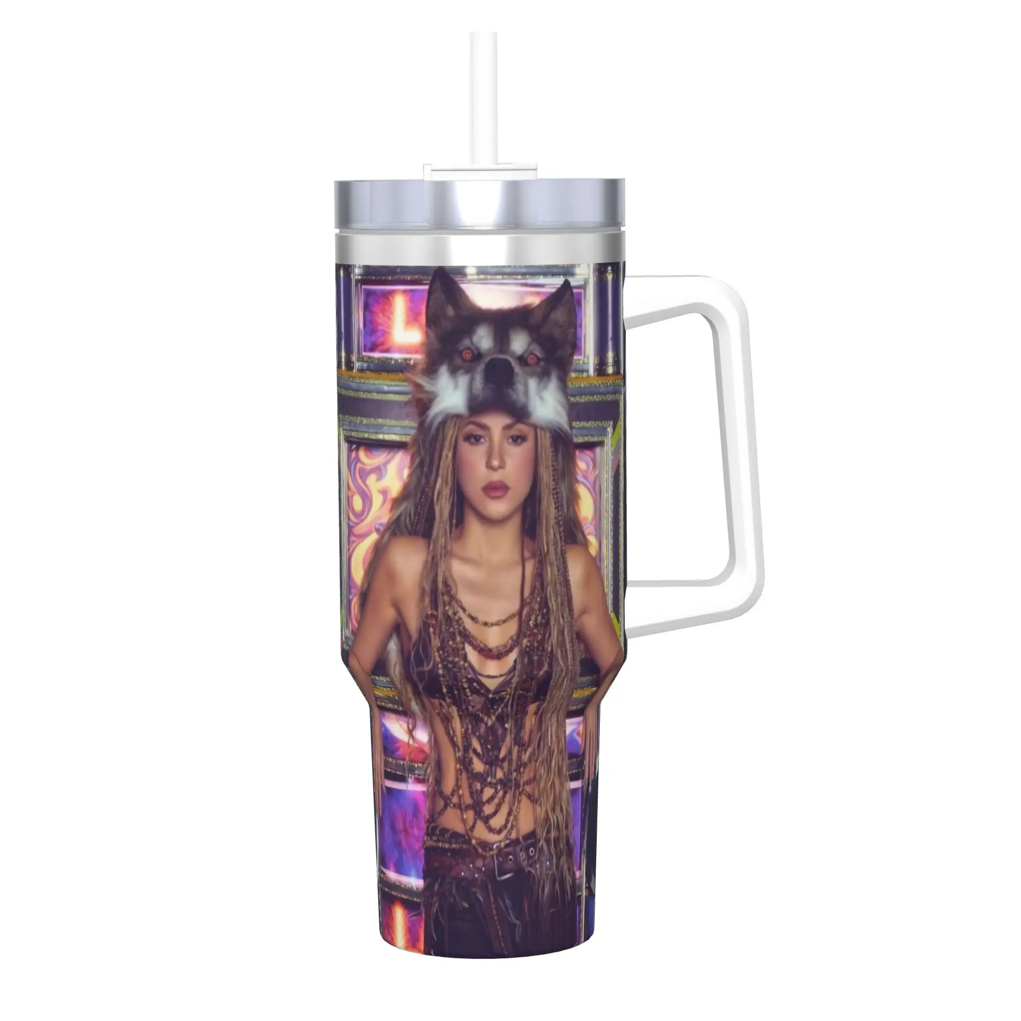 Shakira Singer 40oz Tumbler Stainless Steel Double Wall Vacuum Insulated  Mug Cups With Straw