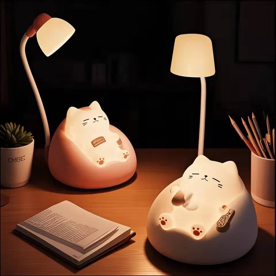 

Светодиодная настольная лампа Sleep Cat, затемняющая лампа для чтения с 3 режимами освещения, USB-прикроватная лампа для спальни, праздничные/подарки на день рождения