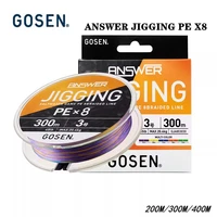 Línea de pesca Original GOSEN ANSWER JIGGING PE X8, línea de pesca multicolor de mar y Japón, 200m/300m/400m # 0.8- # 6 16LB-75LB