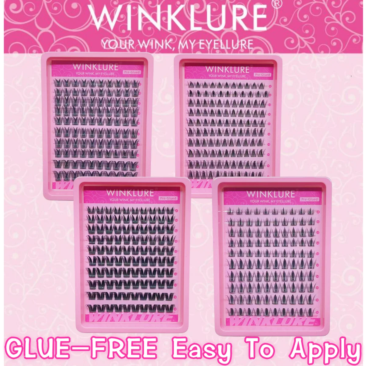 WINKLURE Selbstklebende Falsche Wimpernbüschel Klebefrei Anime Manga Wimpern Faux Mink Cat-Eye Wimpernverlängerung mit Natürlichem Volumen – Detail 1
