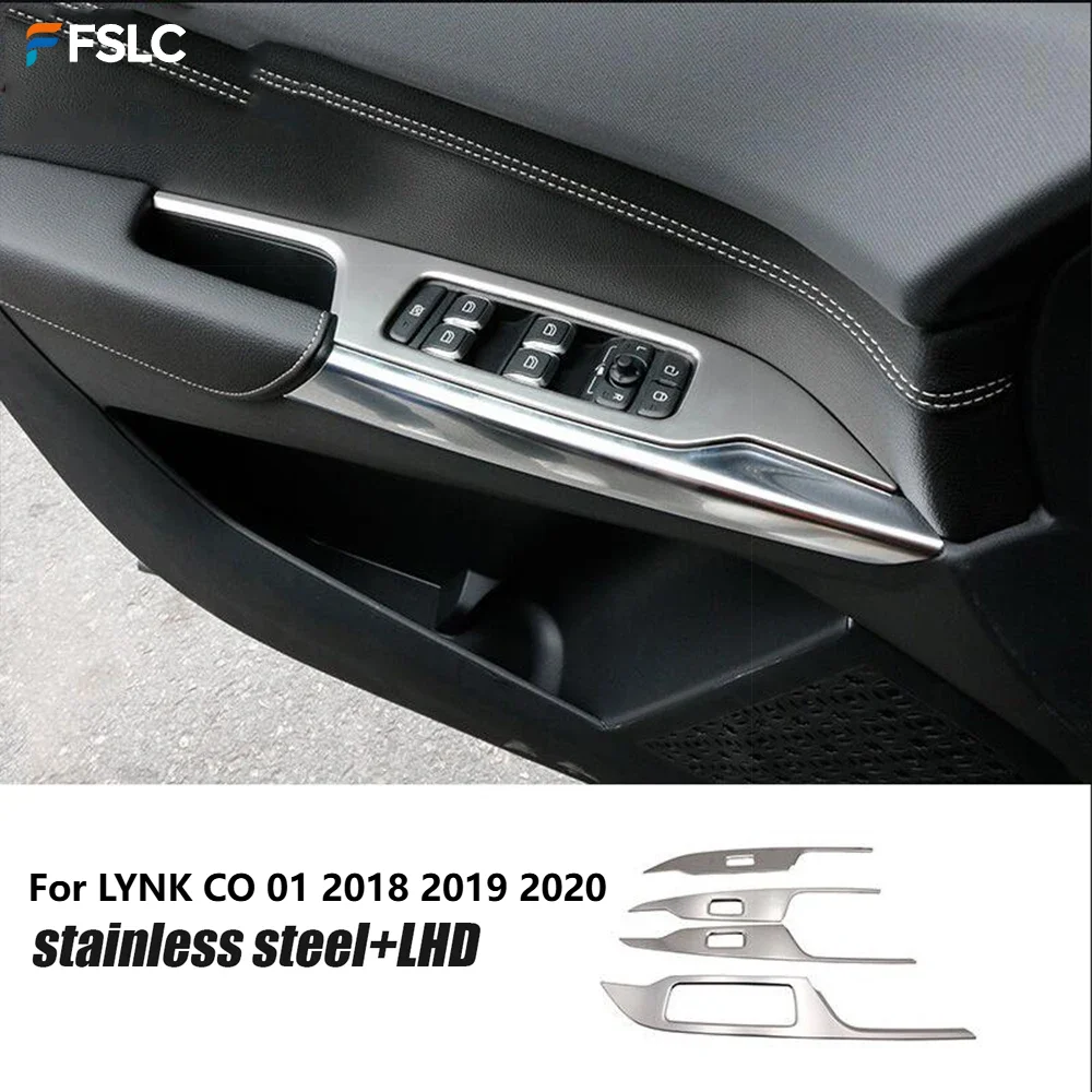 

⭐ Оригинальный ⭐ Для LYNK & CO 01 2018-2020: накладка на панель управления стеклоподъемниками из АБС/нержавеющей стали, аксессуары для интерьера автомобиля