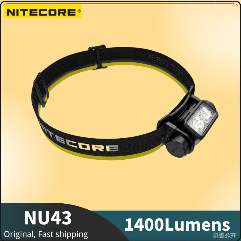 NITECORE – lampe frontale NU43, 1400Lumens, SOS Rechargeable, lanterne d\'extérieur, pour Camping