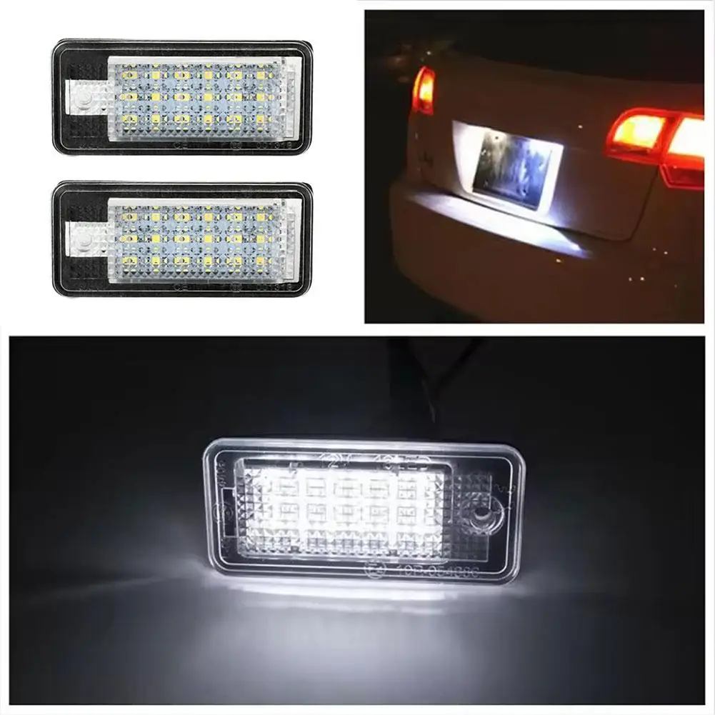 2pcs For Led Number Plate Light A3 A4 S4 Rs4 B6 B7 A6 Rs6 S6 C6 S5 Q7 A8 S8 Ultra-bright Error Free License Plate Lamp D6r4