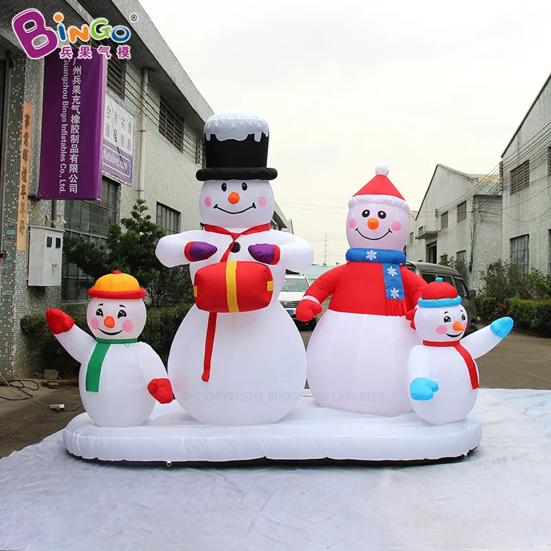 High Quality Inflatable Snowman Family Model Outdoor Christmas Inflatable Toys For Sale-Decor