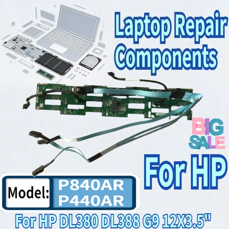 

For HP DL380 DL388 G9 12X3.5" LFF Backplane Board 742794-001 777284-001 With Cables