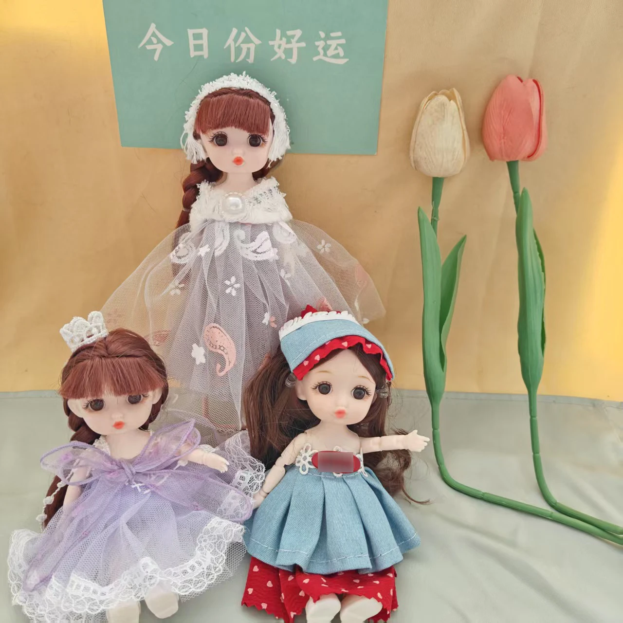 1/8 Kawaii Maruko Mädchen Prinzessin Puppe Spielzeug 17 cm BJD Puppe Gelenke Bewegliche Mode Kleid Kinder Spielen Haus Dress up Spielzeug Geschenk