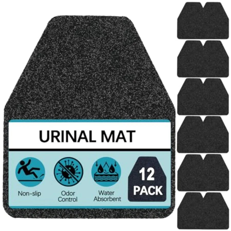 

Urinal Mats for Men Bathroom Pack Washable Bulk Rubber Urinal Floor Mats for Toilet Commercial, Non-Slip Disposable Urinal Pads