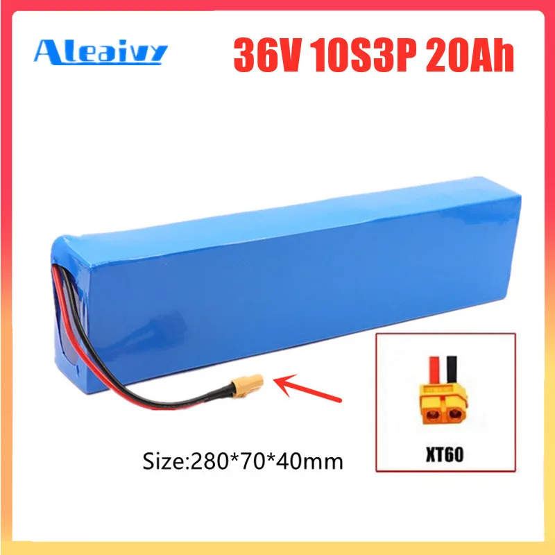 

36V 10S3P 20Ah 18650 lithium battery pack with 20A BMS suitable for 350W 500W electric bicycles, electric cars, motorcycles