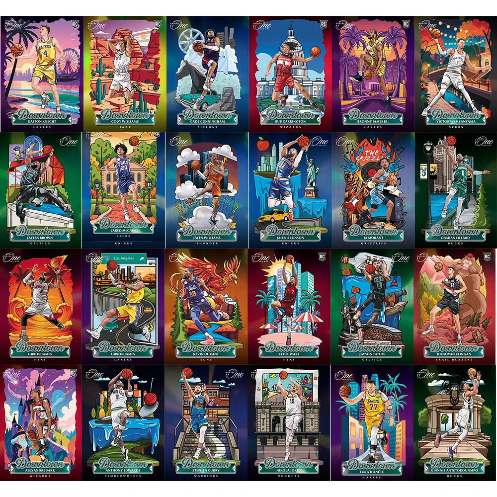 PANINI DIY 24PCS/SET homemade James Durant Wembanyama Doncic Curry Tatum downtowm Laser oblique column texture collectible card