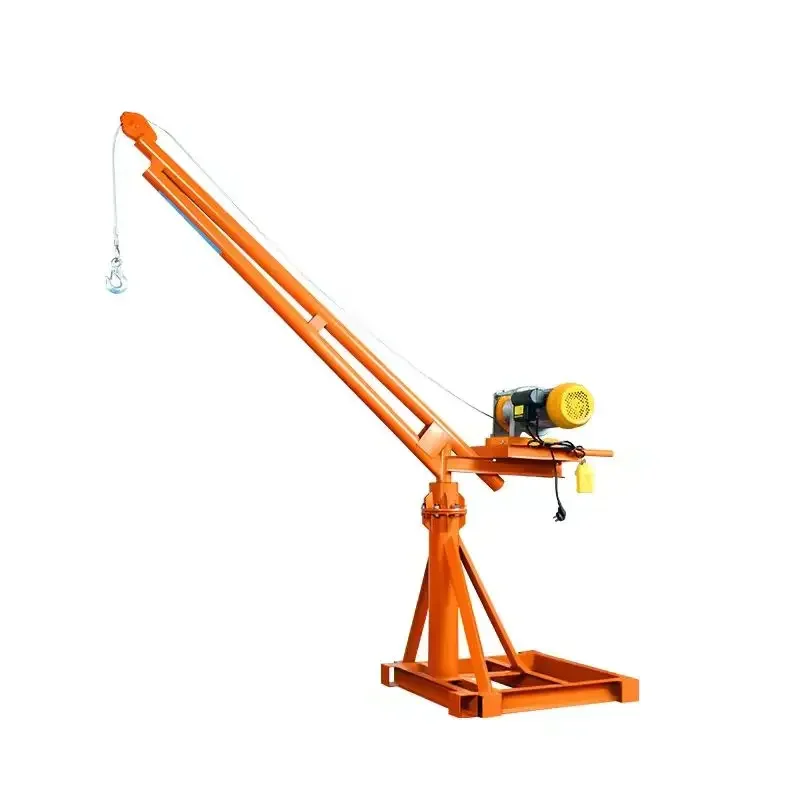 

China Supplied Outdoor Use Lifting Equipment Easy Operate 500kg Building Mini Crane With Winch
