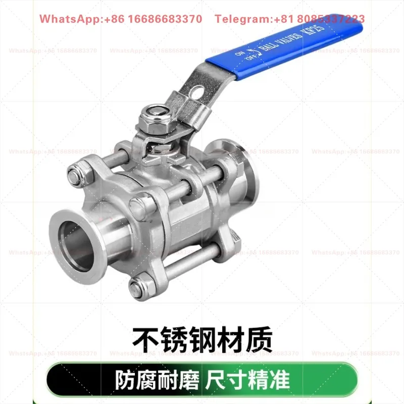 Manual Stainless Steel Valve Fitting Set Quick Install 16/25/40/50/63 Clamp Chuck Flange Connector