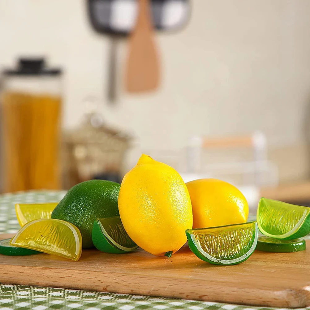 

8pcs Fake Lemon Artificial Fruit Decor Simulation Prop For Home Desktop Showcase Supermarket Display Photography Props