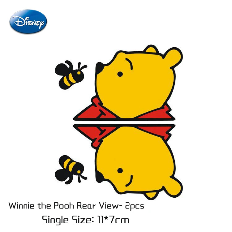 Disney Winnie The Pooh Car Sticker Kawai Pooh Auto Window Driving Mirror Decals Rear Windshield Motorcycle Helmet Stickers Decor